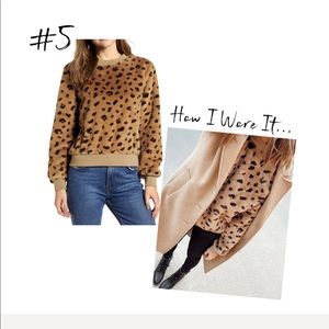 NWT Lou & Grey Leopard Faux Fur Sweater